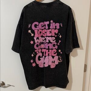 Graphic Black T-Shirt with Pink Print